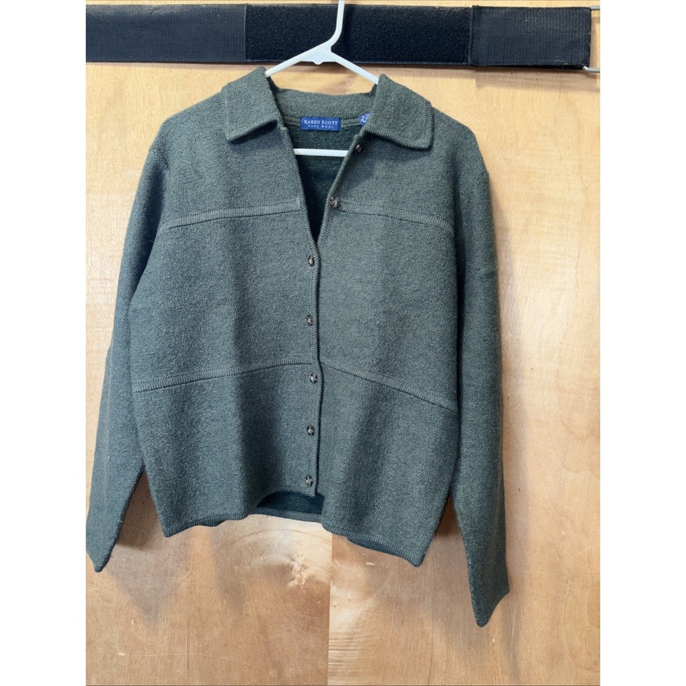 karen scott sweater Pure wool Hunter green Medium Made In Australia